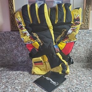 Ed Hardy Snow Gloves Ski Board Boogie winter Germany German Xmas XL womens